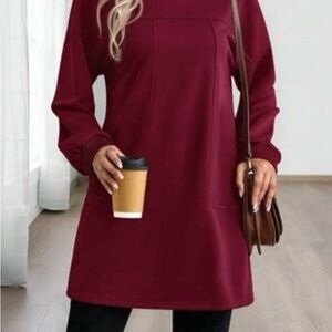 Emily Rose Burgundy Long Sleeve Dress